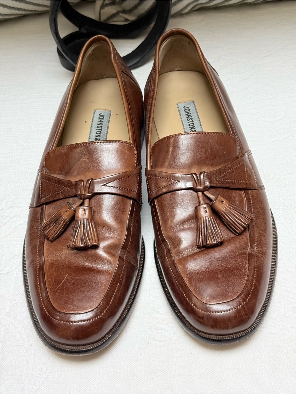 Johnston & Murphy Brown Leather Tassel Loafers